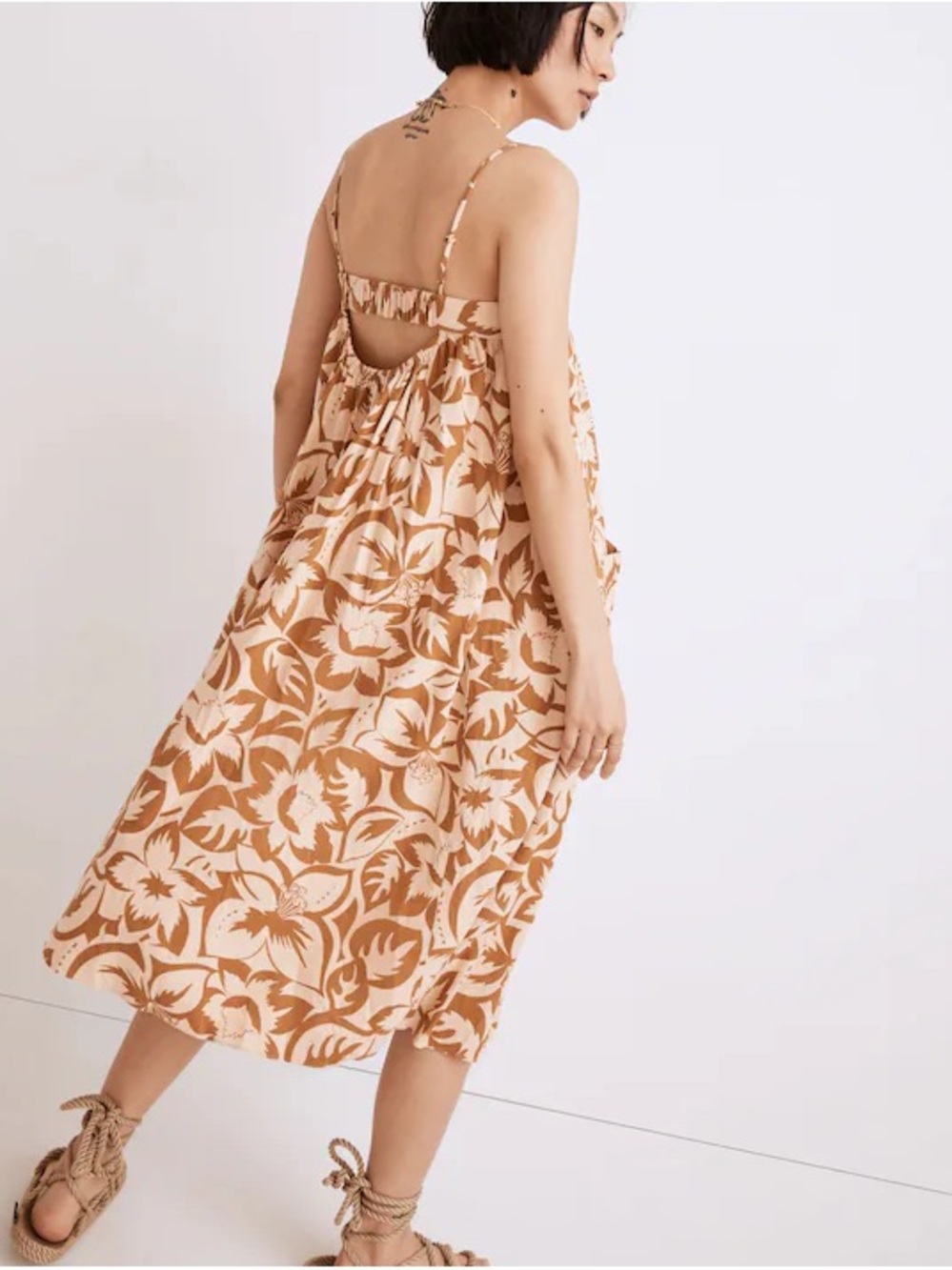 Madewell Linen-Blend MIDI Dress in Tropicale Floral, size S - Picture 3 of 8